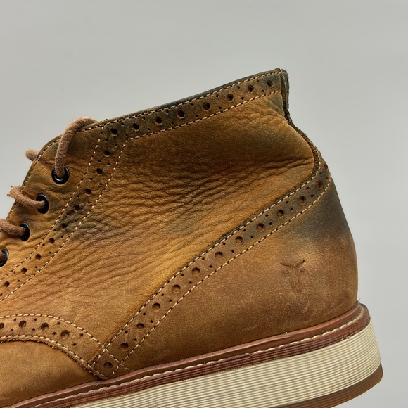 FRYE JOEL BROGUE CHUKKA BOOT MENS SIZE 12 ANKLE NUTMEG TAN BROWN LEATHER BOOT - Picture 6 of 12